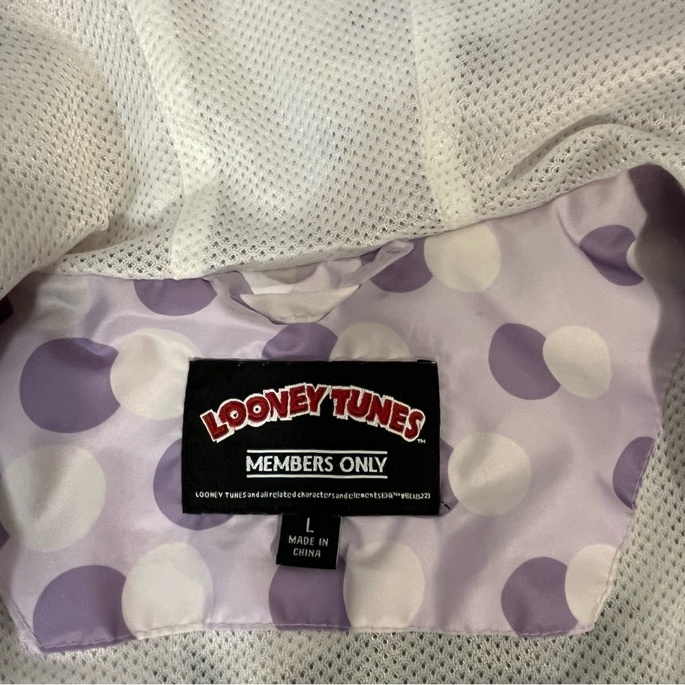 Members Only x Looney Tunes Graphic Color Block Hooded Windbreaker Jacket Large - Picture 10 of 12